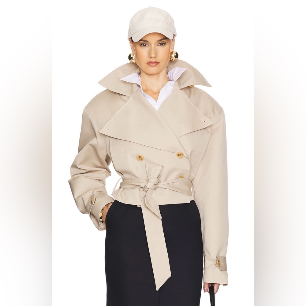 Helsa NWOT Overiszed Cropped Trench in Chino - Picture 7 of 13